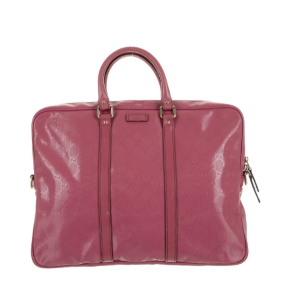 Gucci GG Imprimé Briefcase - Leather - Pink - Unisex